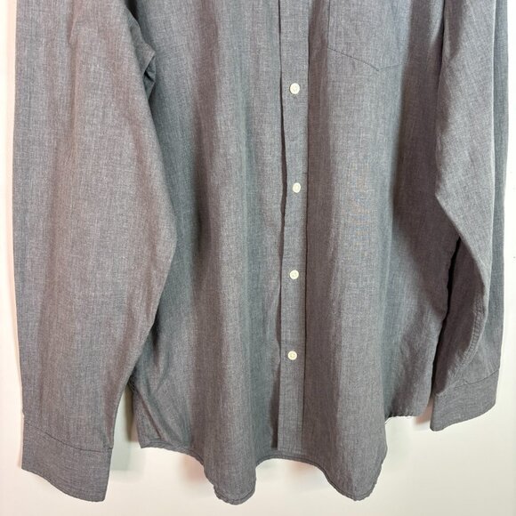 Old Navy Shirt XL Tall Gray Slim Fit Button-Front Cotton Blend Men's XLT - Picture 3 of 8